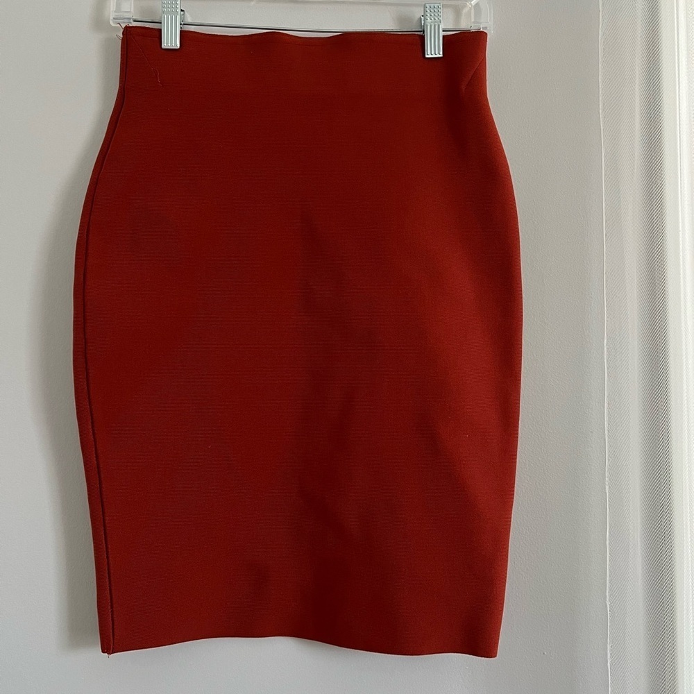 Shinestar Vibrant Red Pencil Skirt
